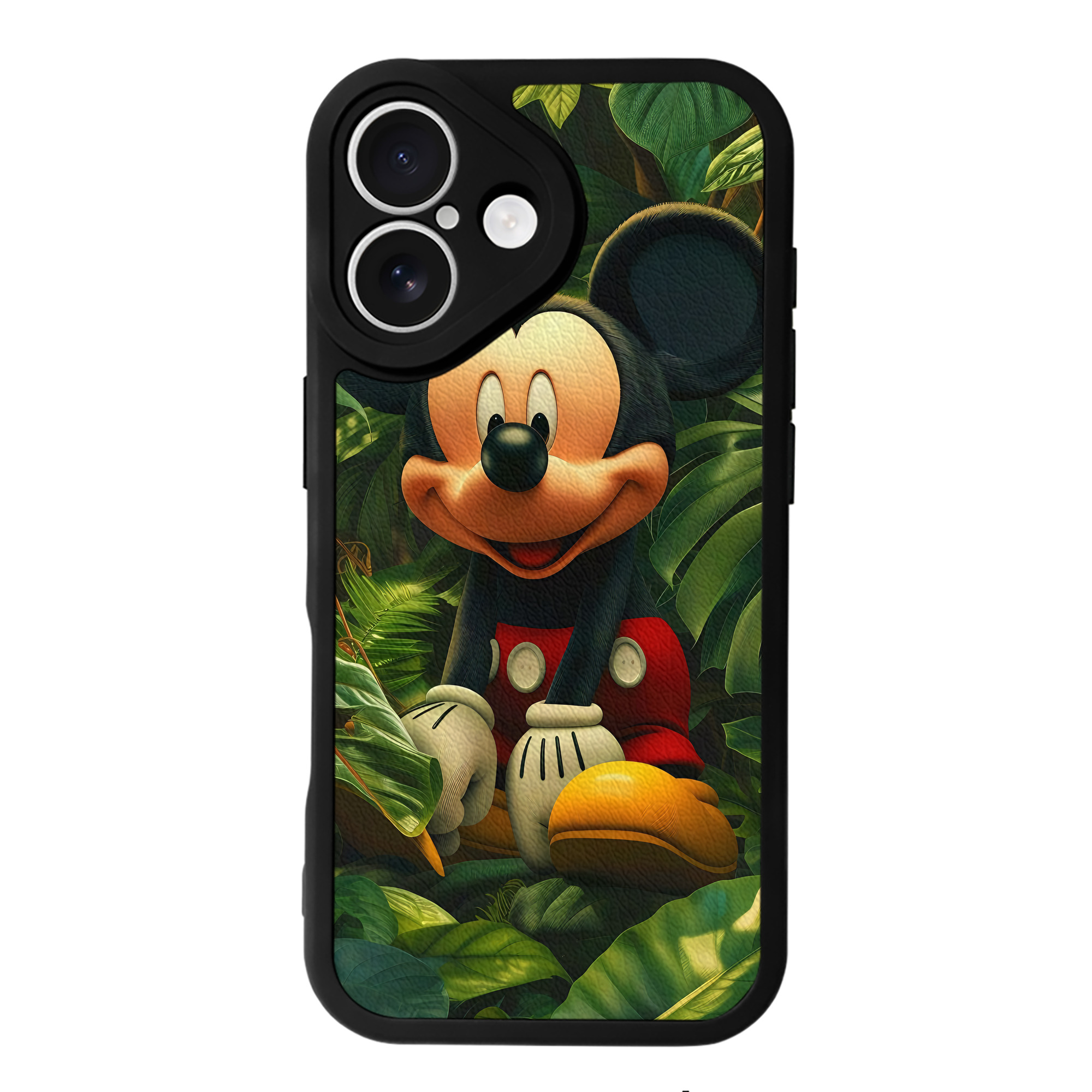 （画像用） ミッキーマウス Mickey Mouse 【iPhone 16シリーズ対応】シリコンスマホケース（レザー調） 材質：シリコン